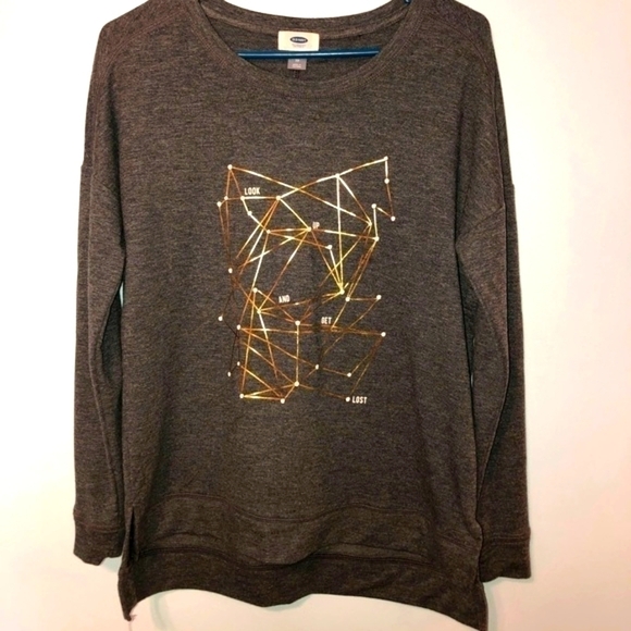 Old Navy size XS gray sweatshirt look up and get lost space graphic - Picture 1 of 16